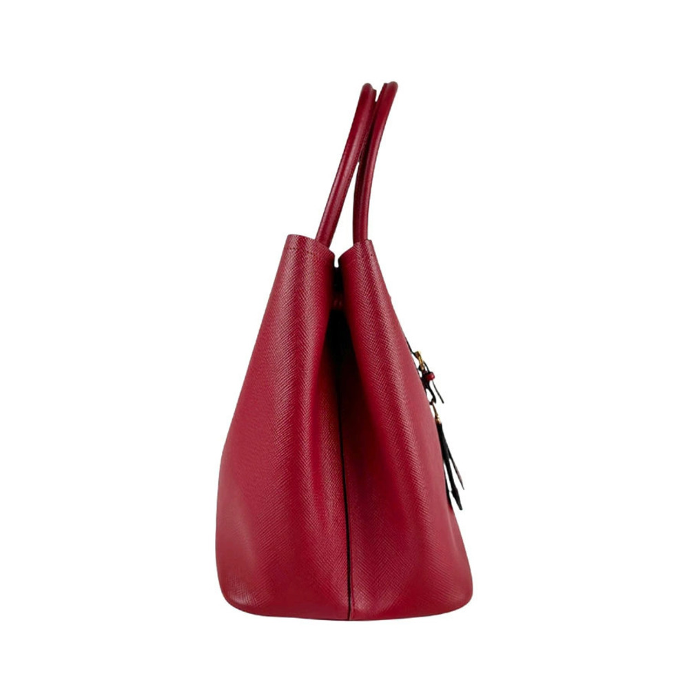 Prada Bag red signature Saffiano Double leather